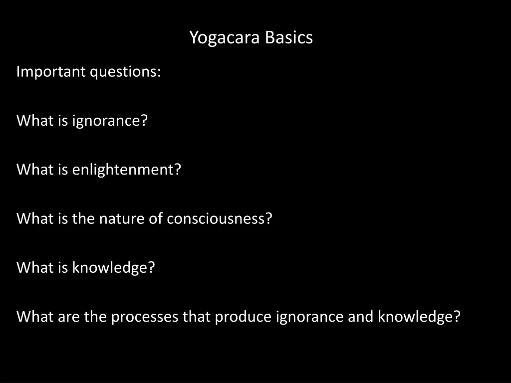 yogacara basics