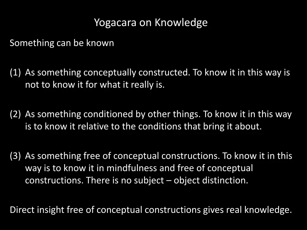 yogacara on knowledge