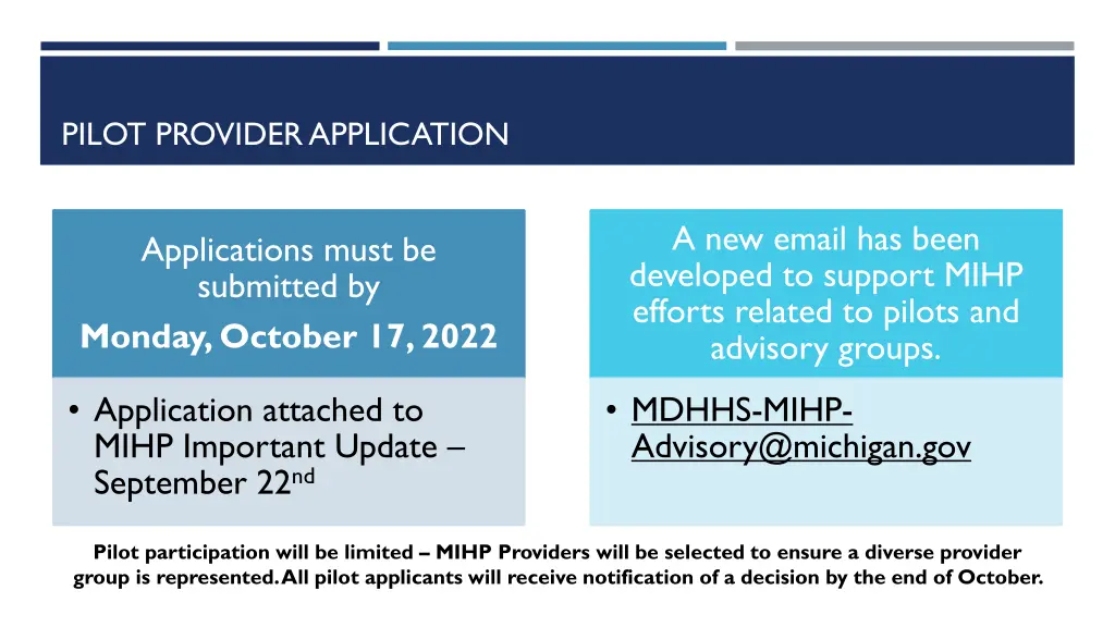pilot provider application