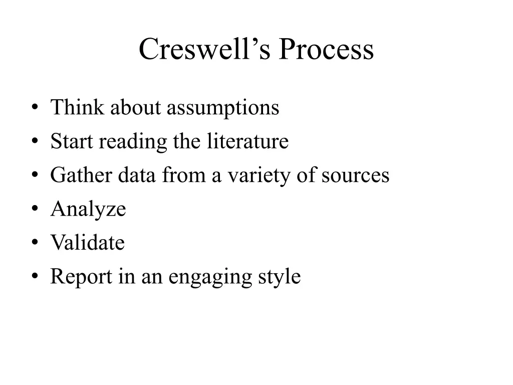 creswell s process