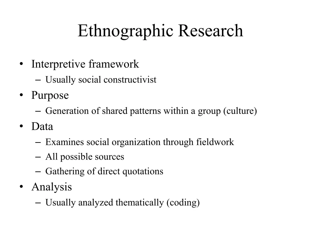 ethnographic research