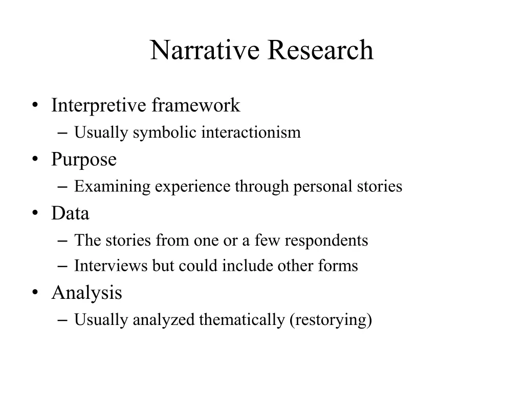 narrative research