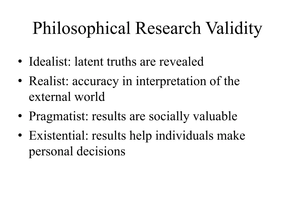 philosophical research validity