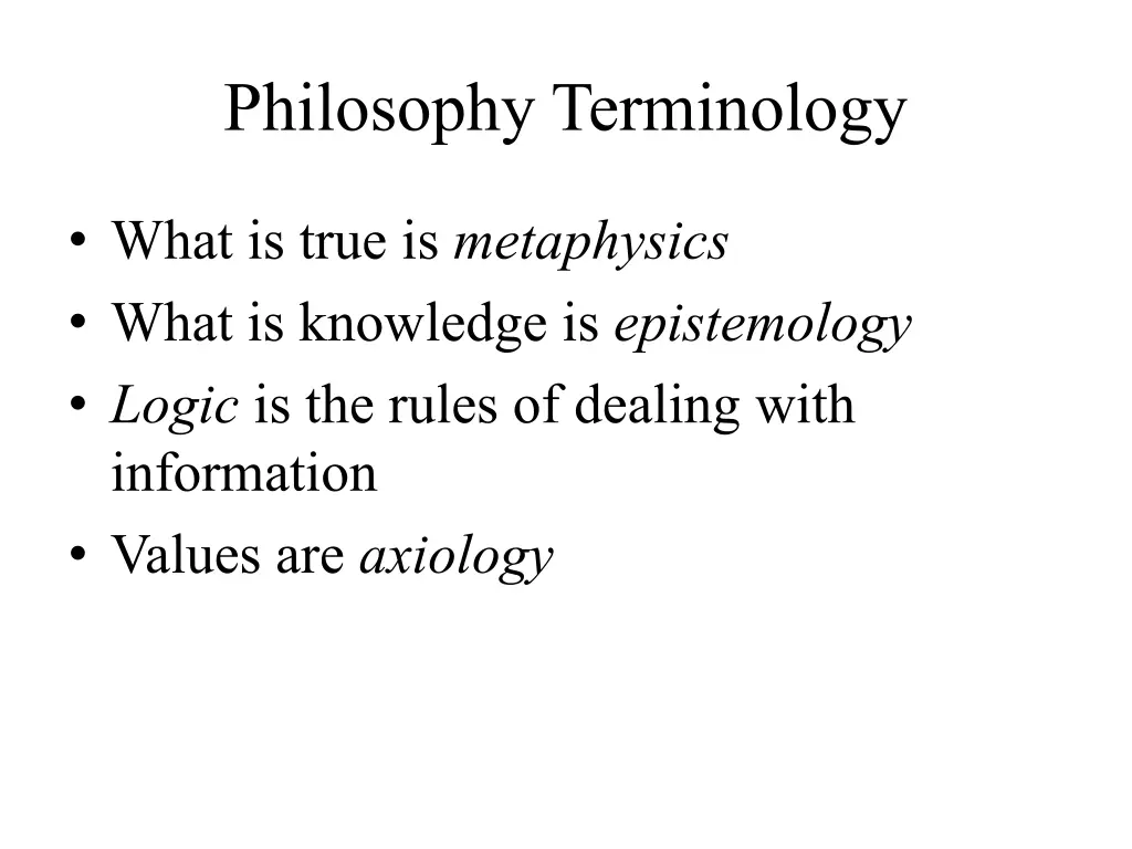philosophy terminology