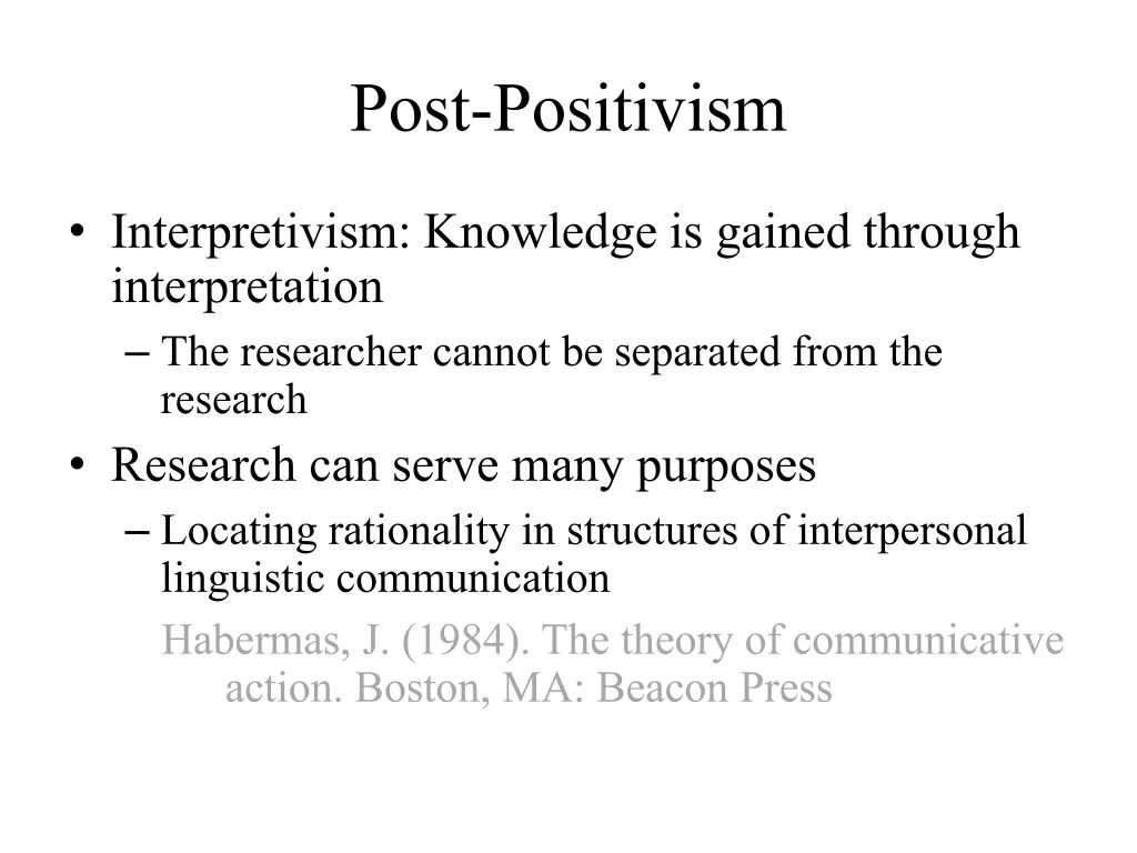 post positivism