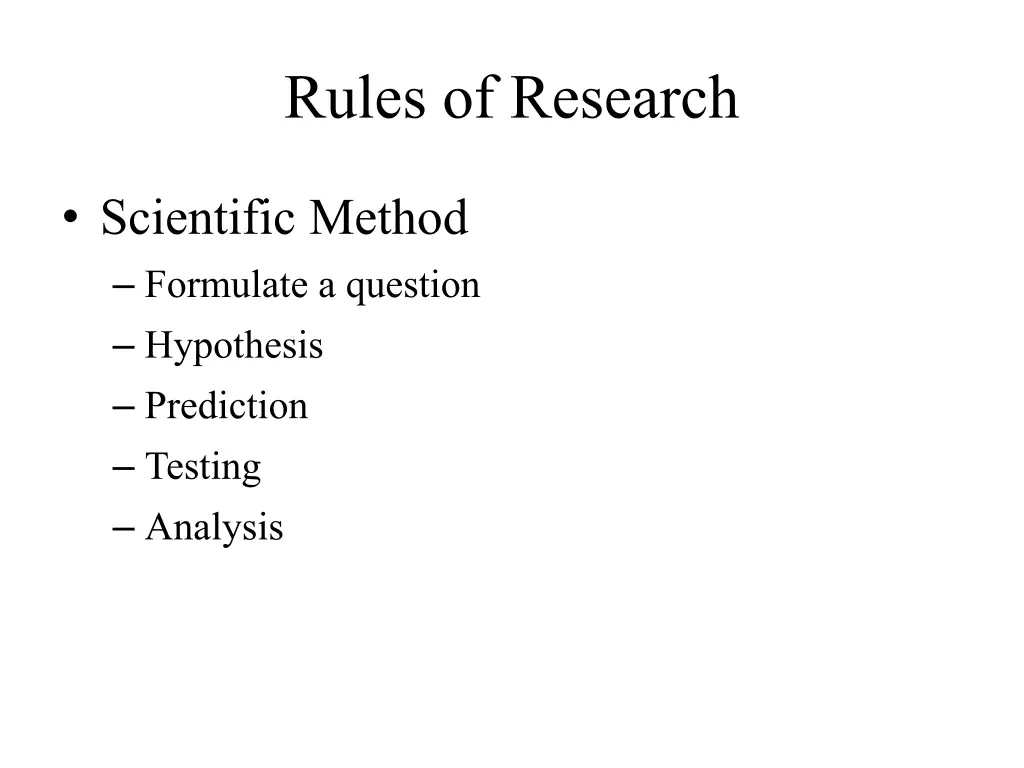 rules of research