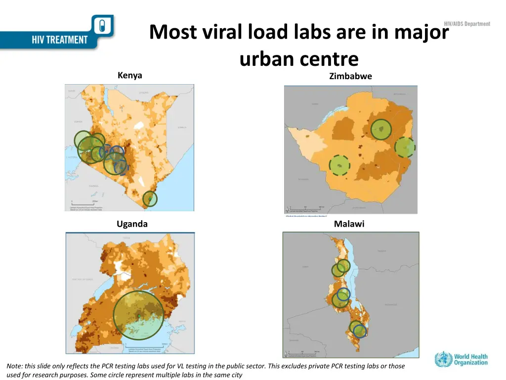 most viral load labs are in major urban centre