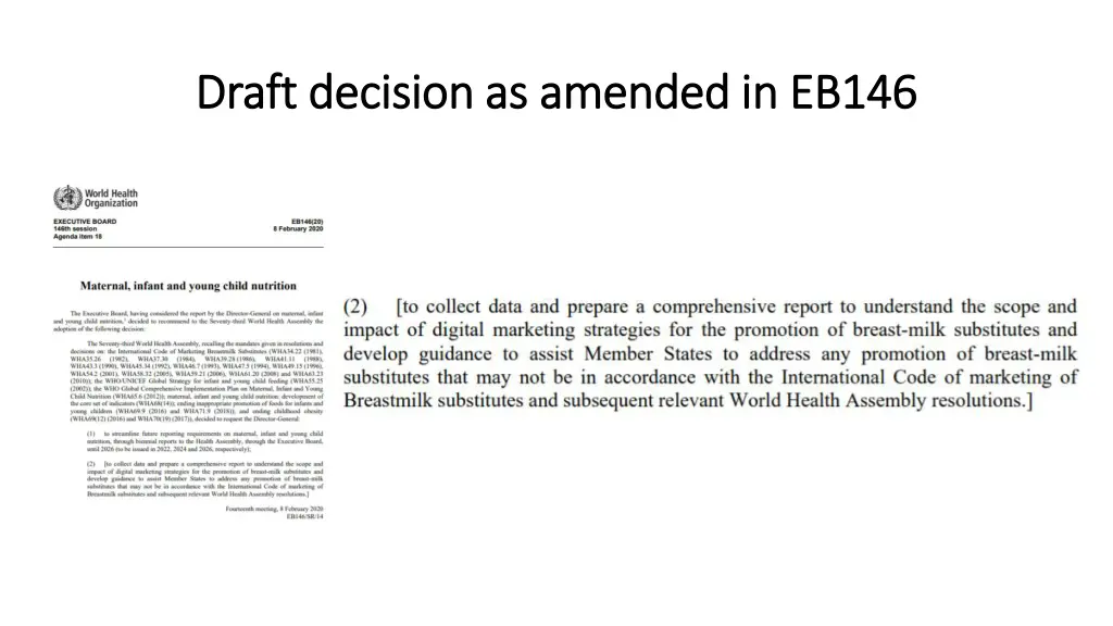 draft decision as amended in eb146 draft decision