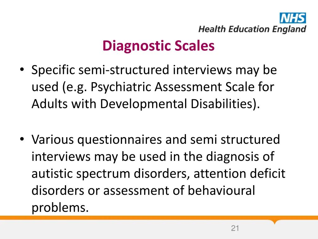 diagnostic scales