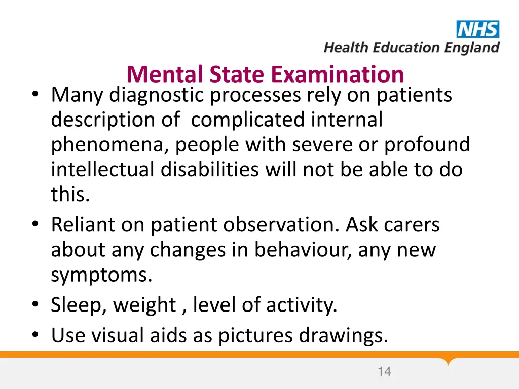 mental state examination many diagnostic