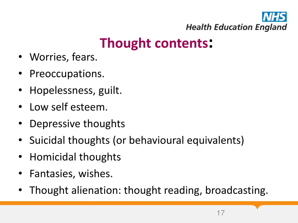thought contents