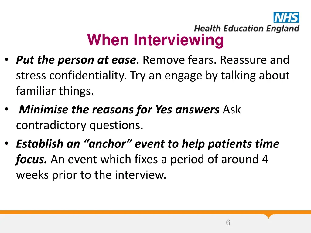 when interviewing