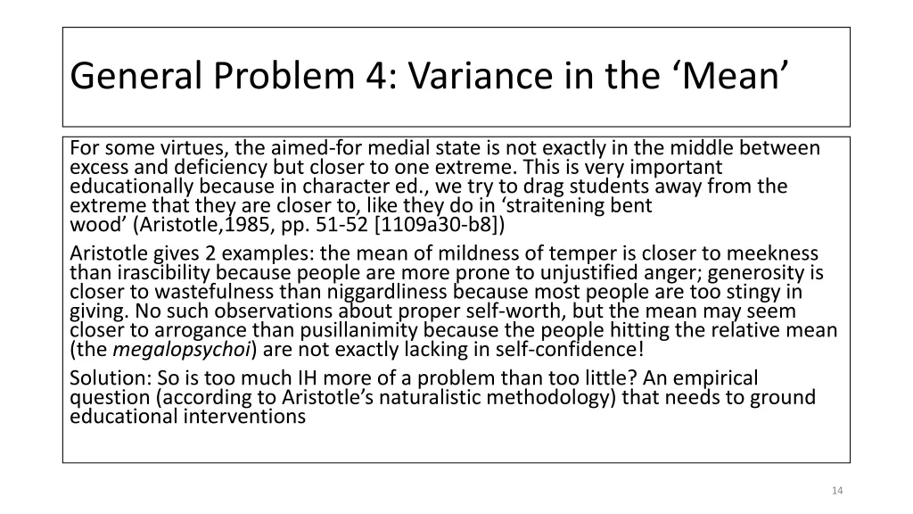 general problem 4 variance in the mean