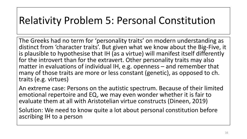 relativity problem 5 personal constitution