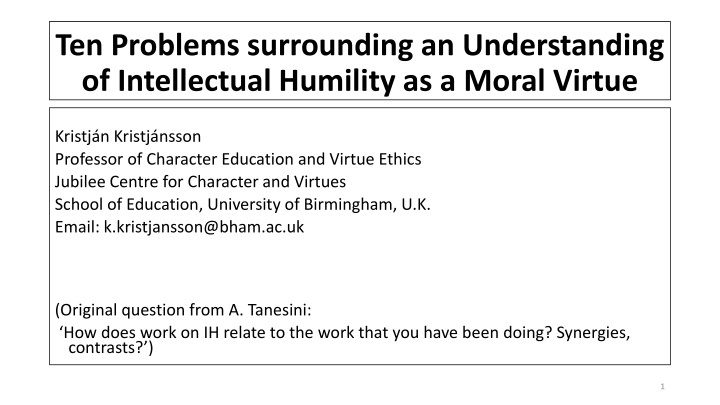ten problems surrounding an understanding