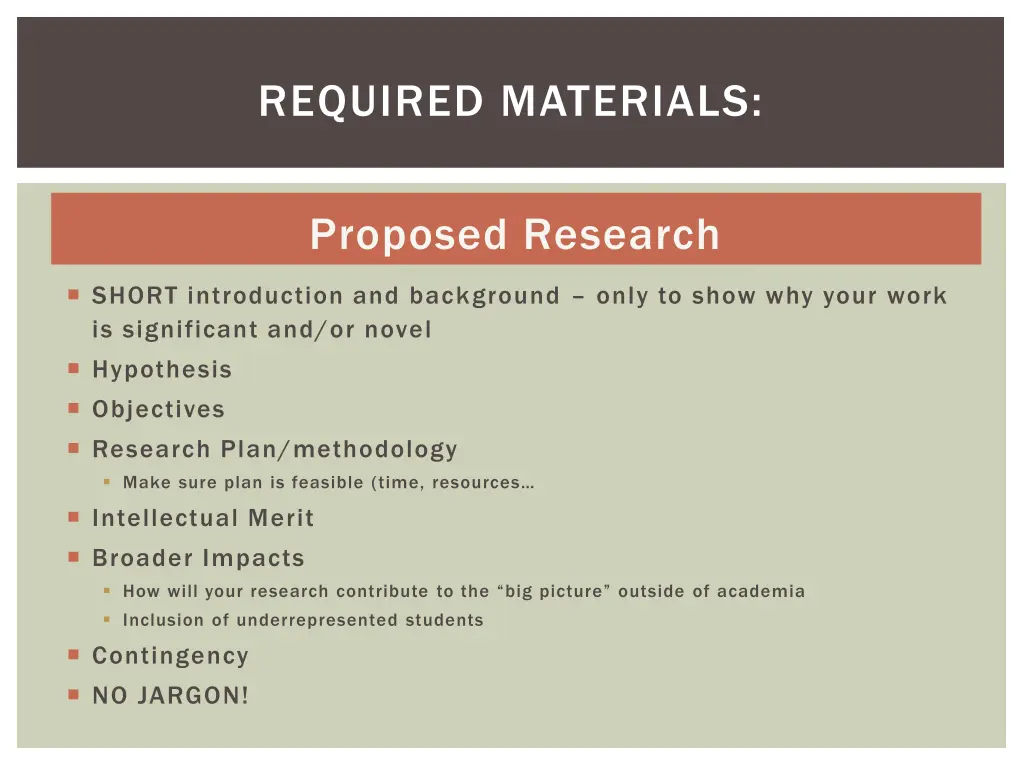 required materials 2
