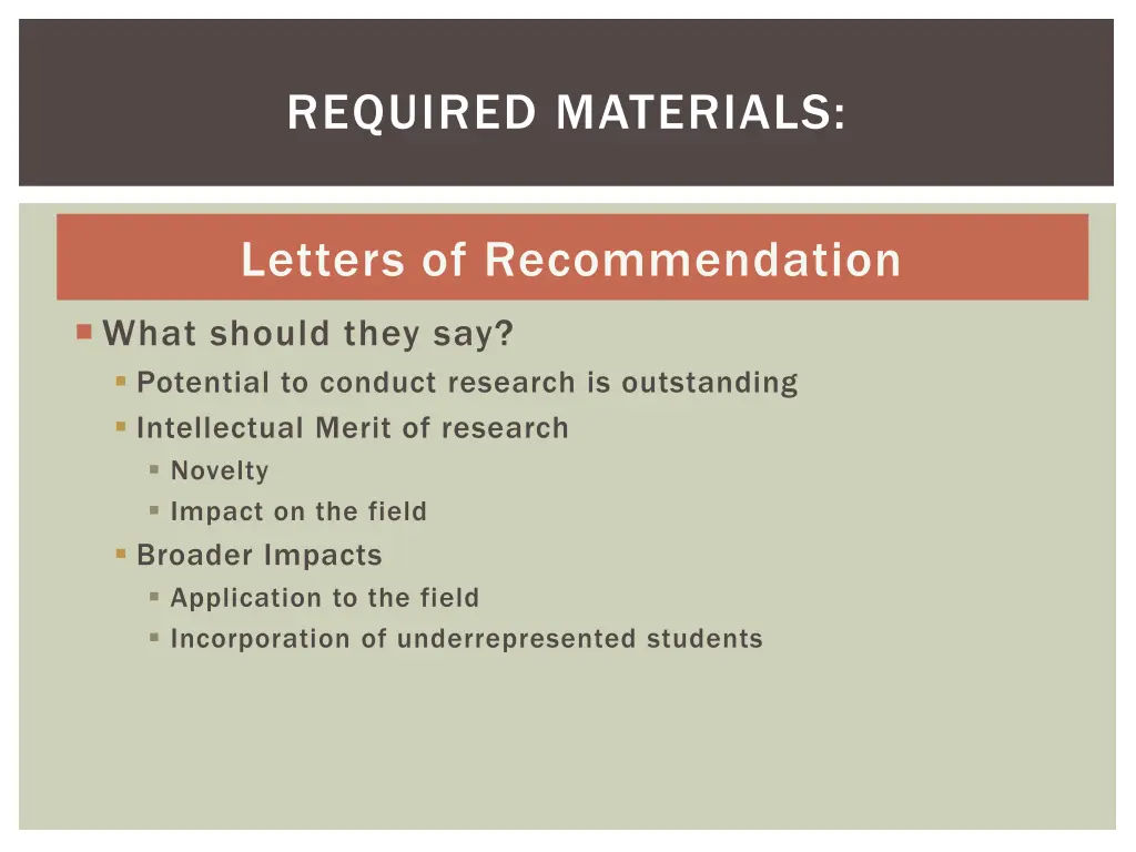 required materials 4
