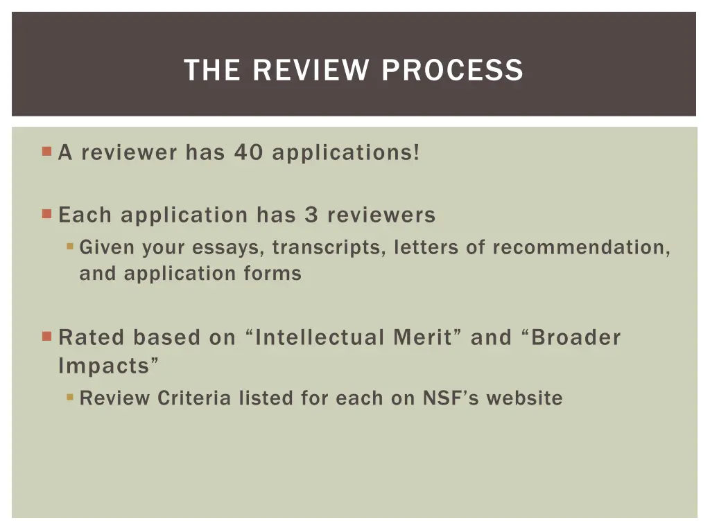 the review process