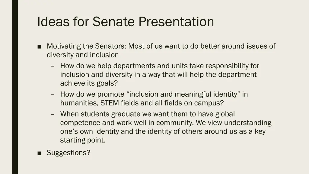 ideas for senate presentation