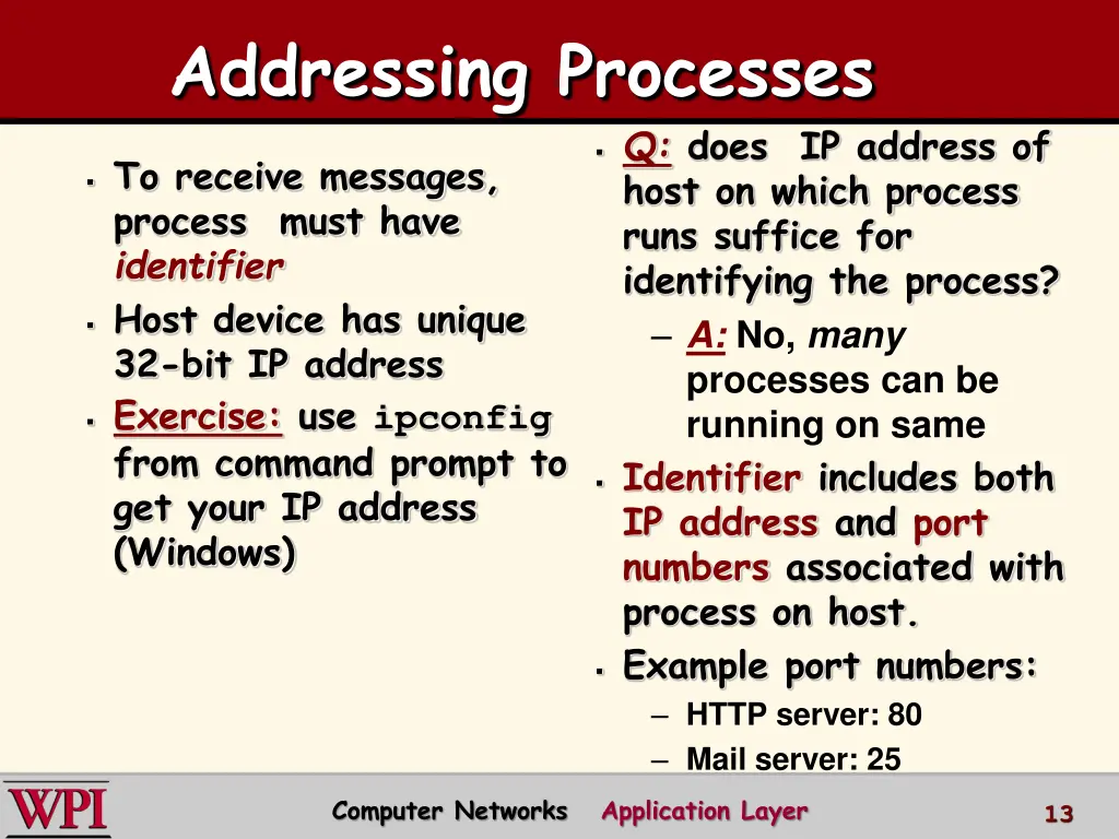 addressing processes