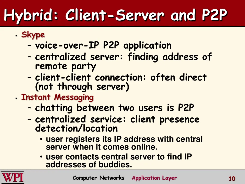 hybrid client server and p2p