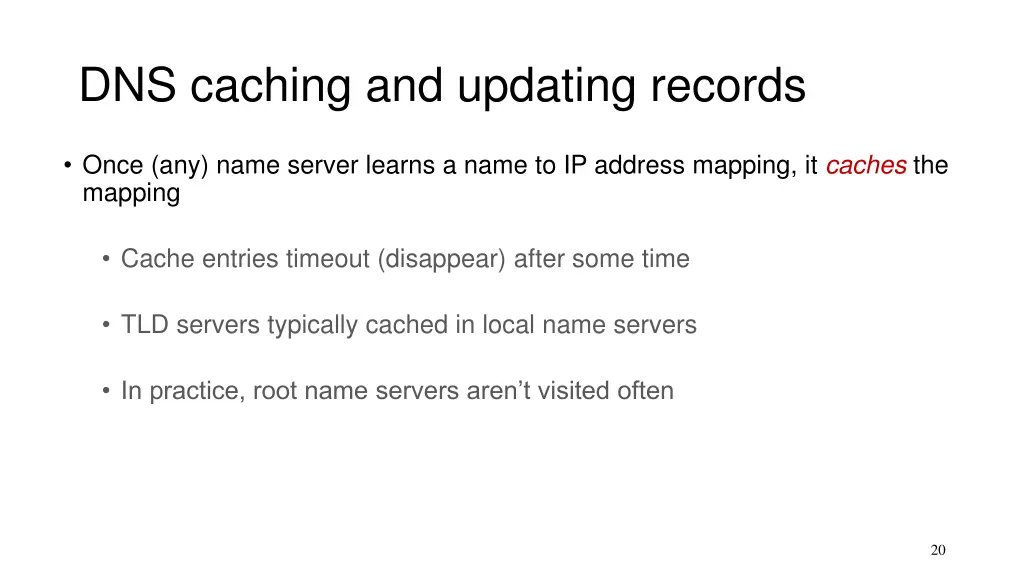 dns caching and updating records