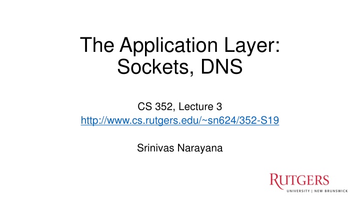 the application layer sockets dns