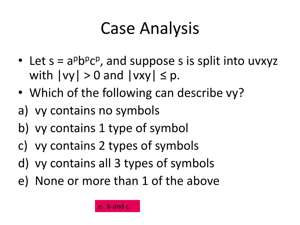 case analysis