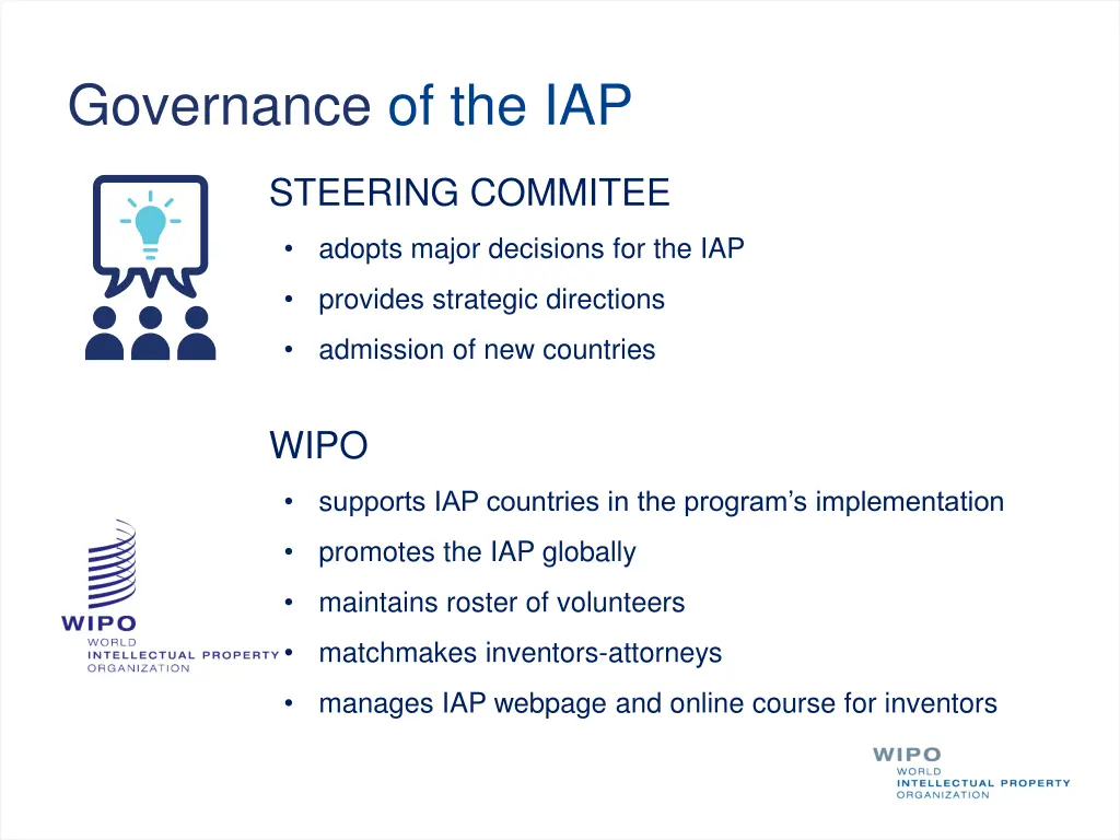 governance of the iap