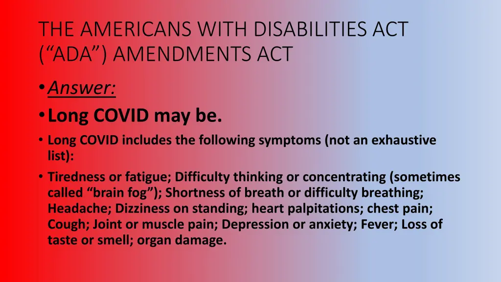 the americans with disabilities 13
