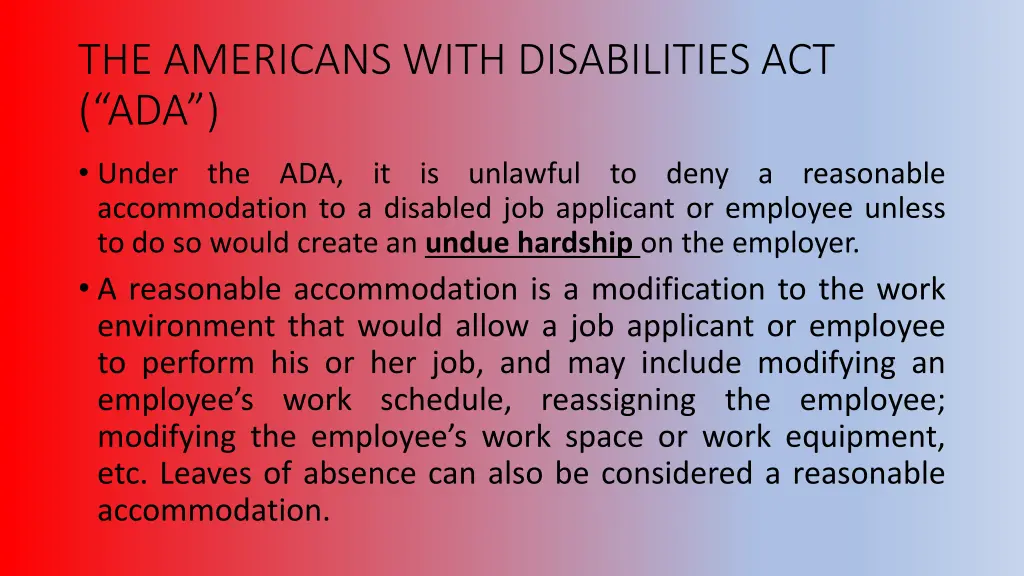 the americans with disabilities act ada 1