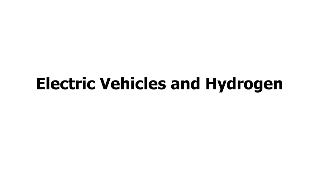 electric vehicles and hydrogen