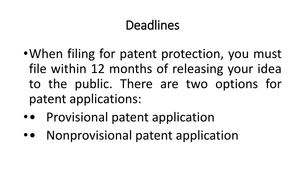 deadlines deadlines