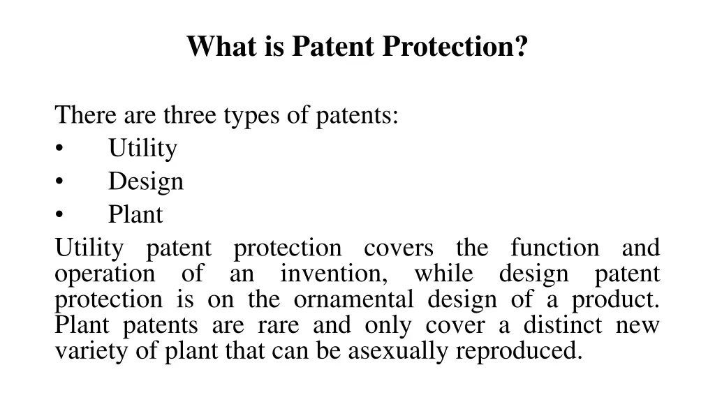 what is patent protection 1