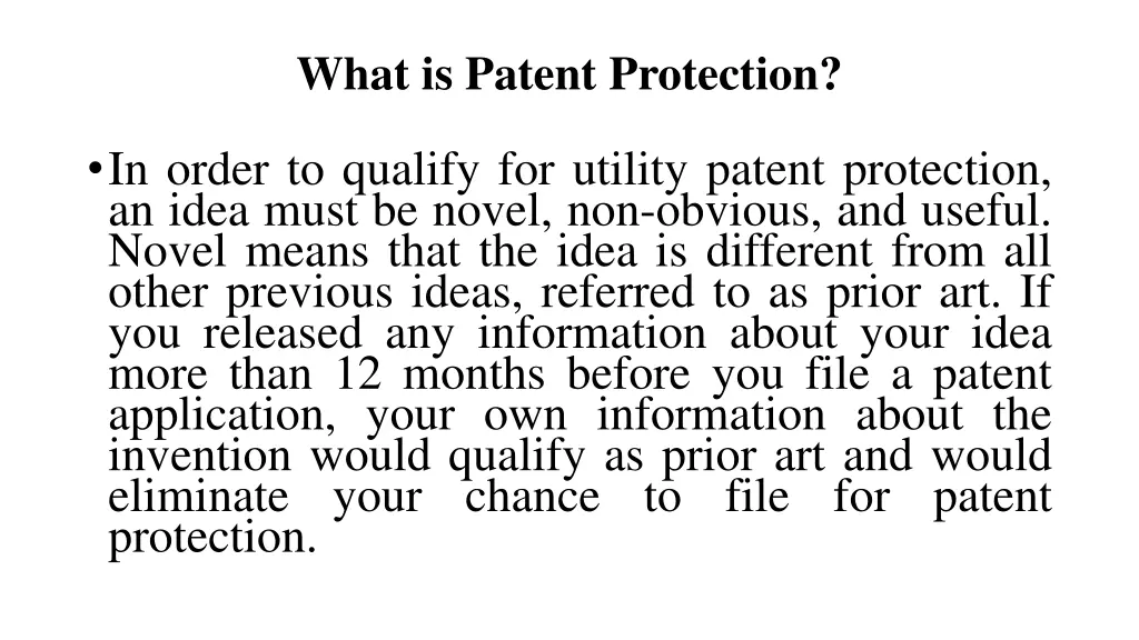 what is patent protection 2