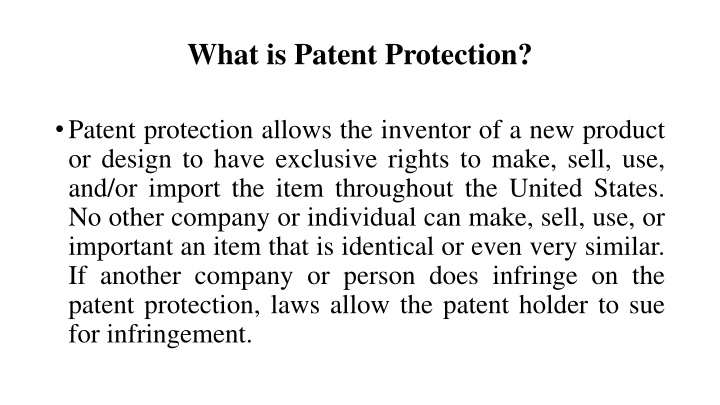 what is patent protection