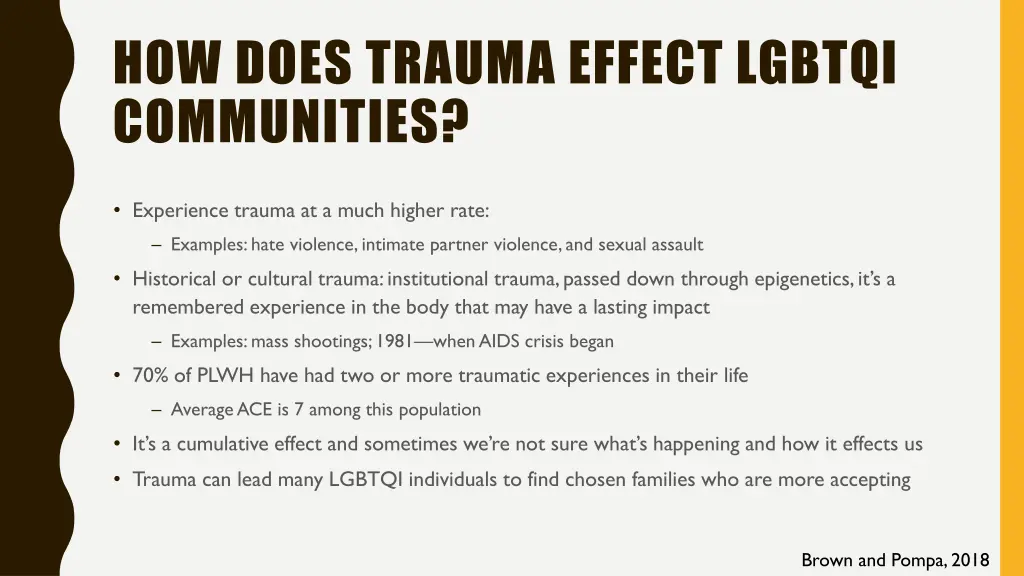how does trauma effect lgbtqi communities