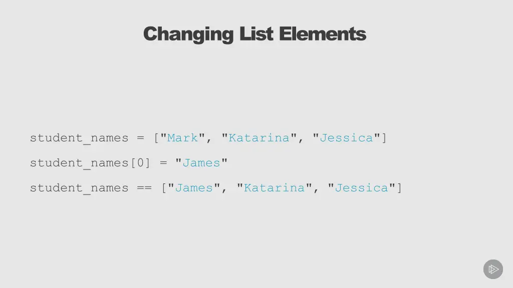 changing list elements