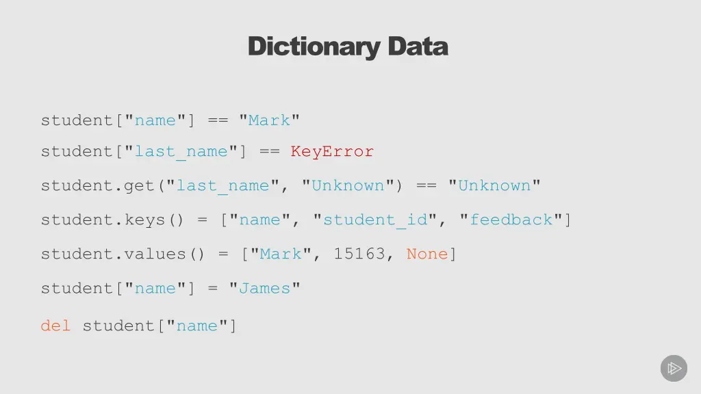 dictionary data