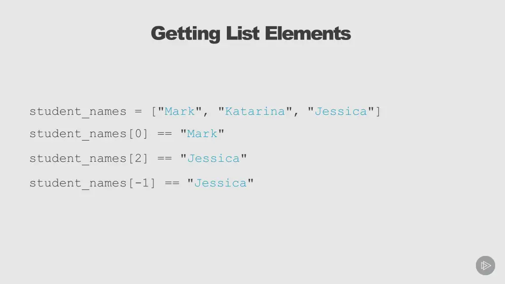 getting list elements