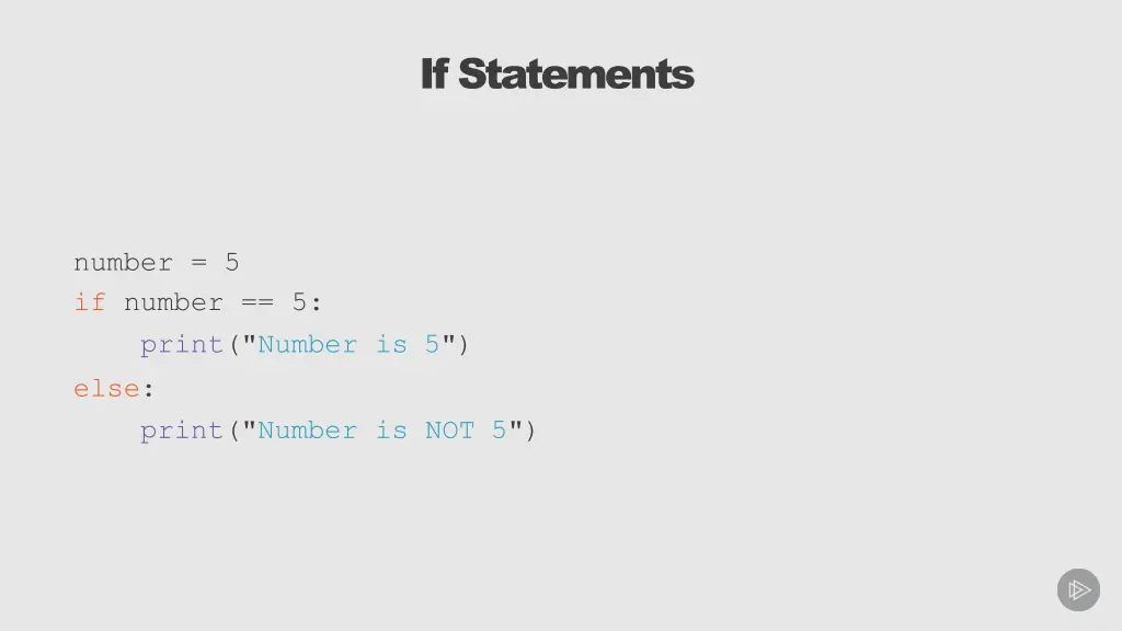 if statements