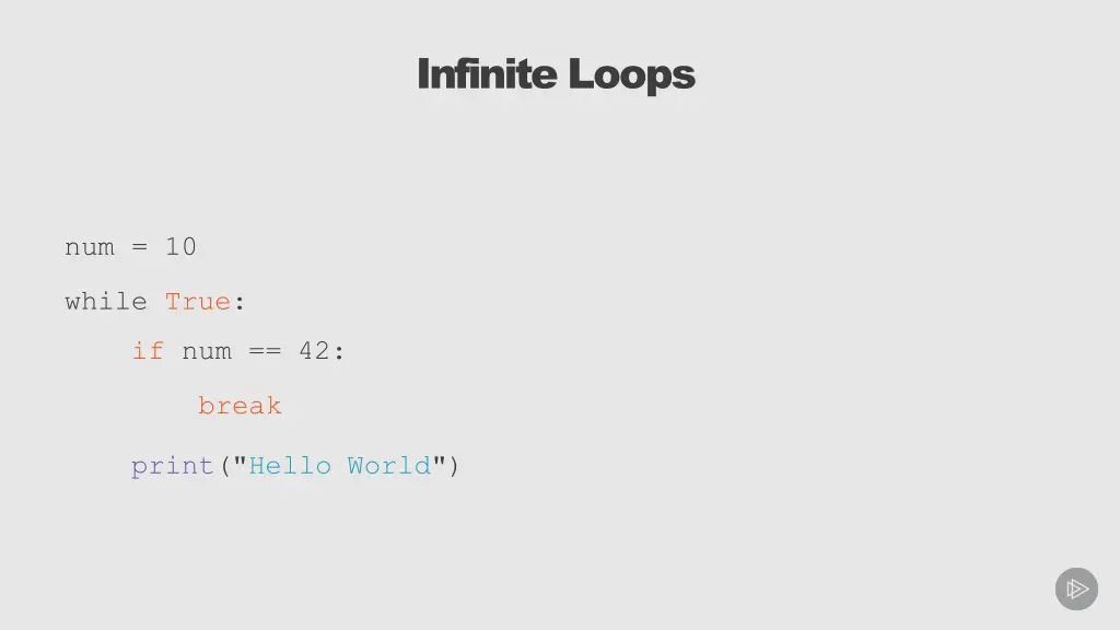 infinite loops