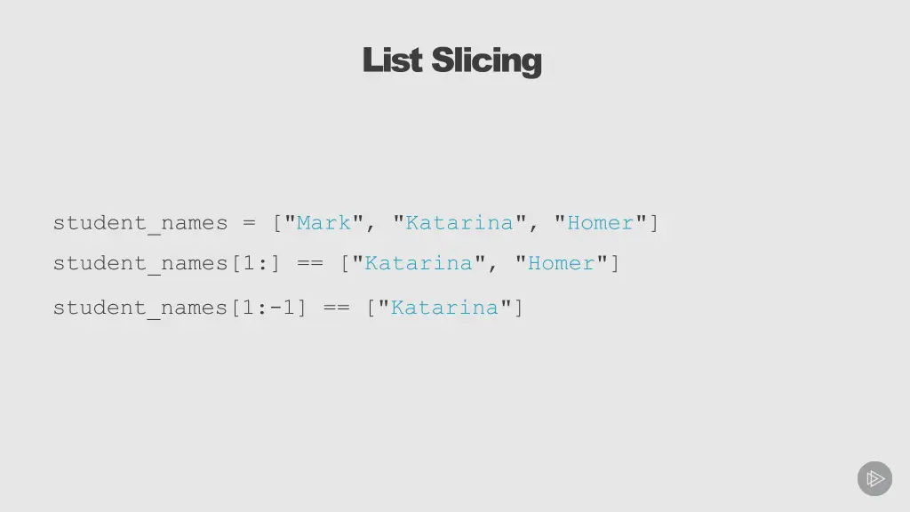 list slicing