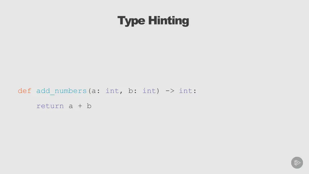 type hinting
