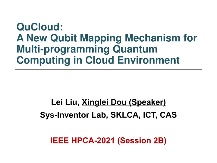 qucloud a new qubit mapping mechanism for multi