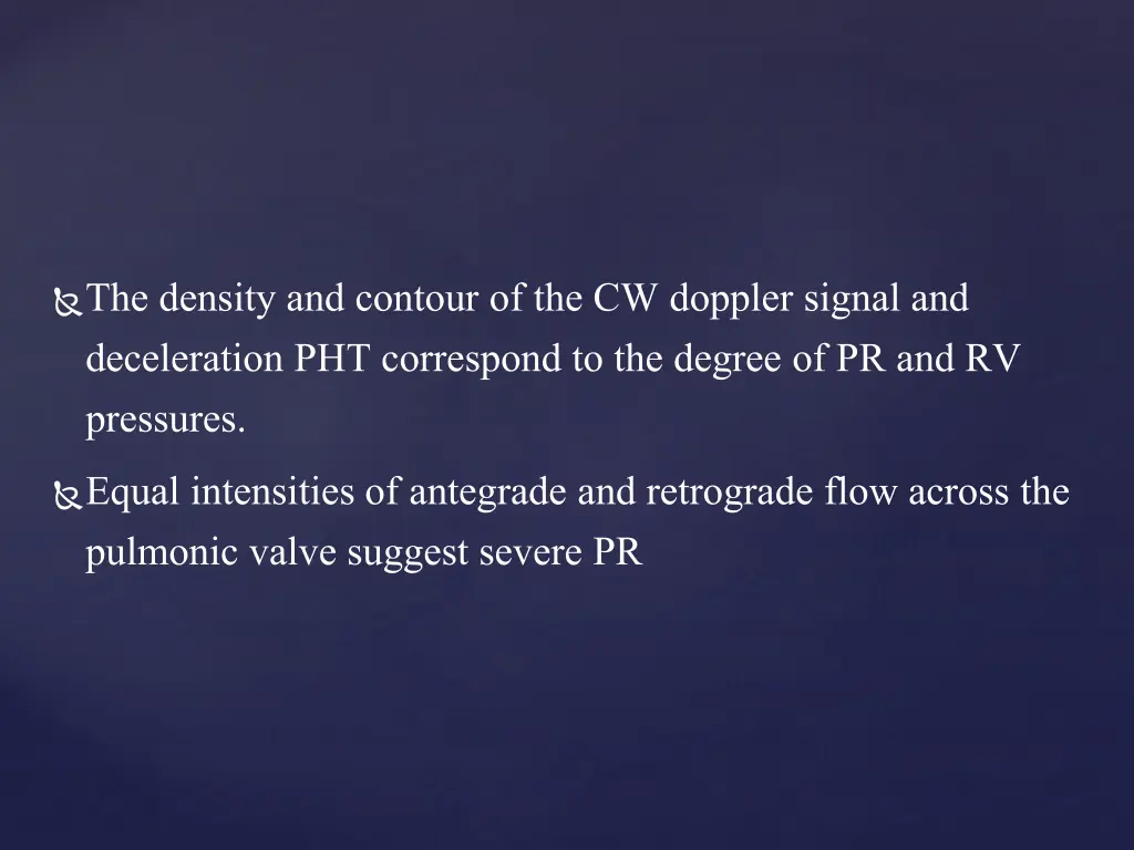 the density and contour of the cw doppler signal