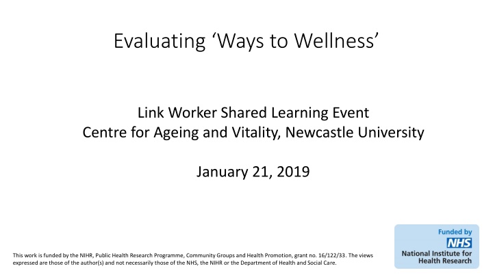 evaluating ways to wellness