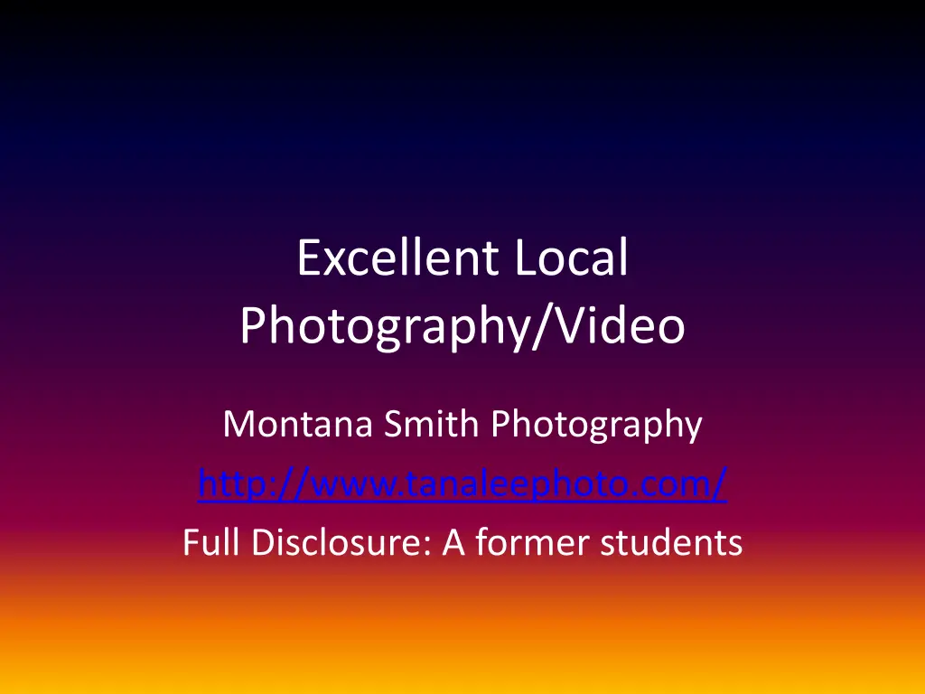 excellent local photography video