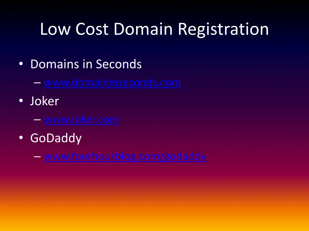low cost domain registration