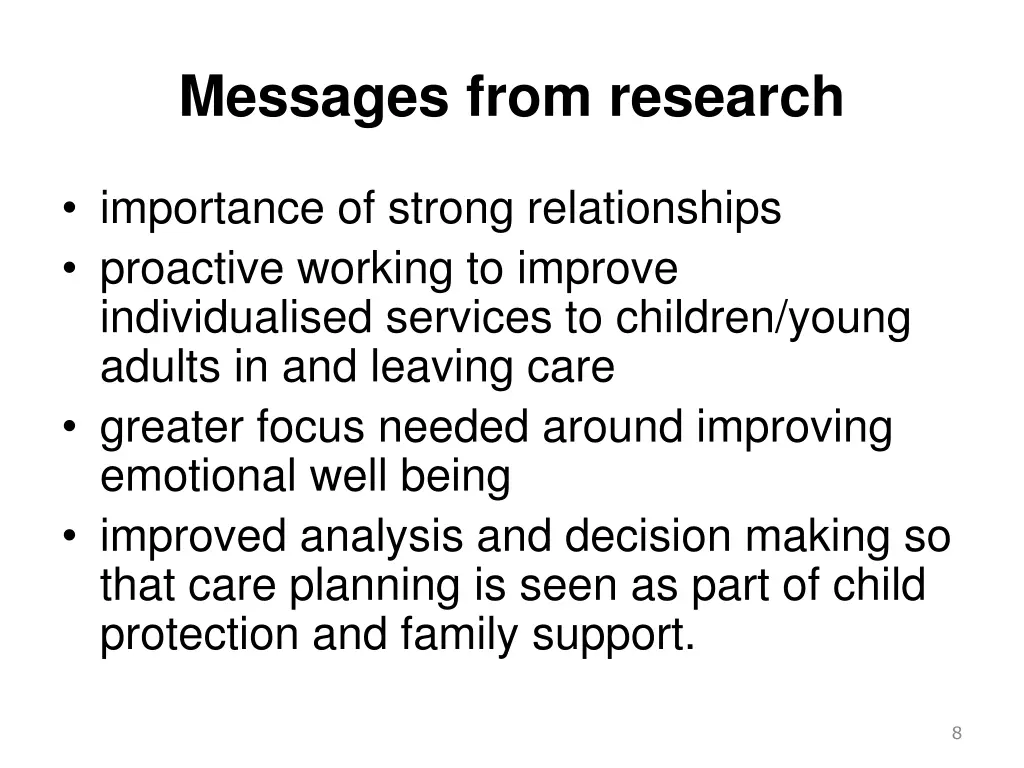 messages from research